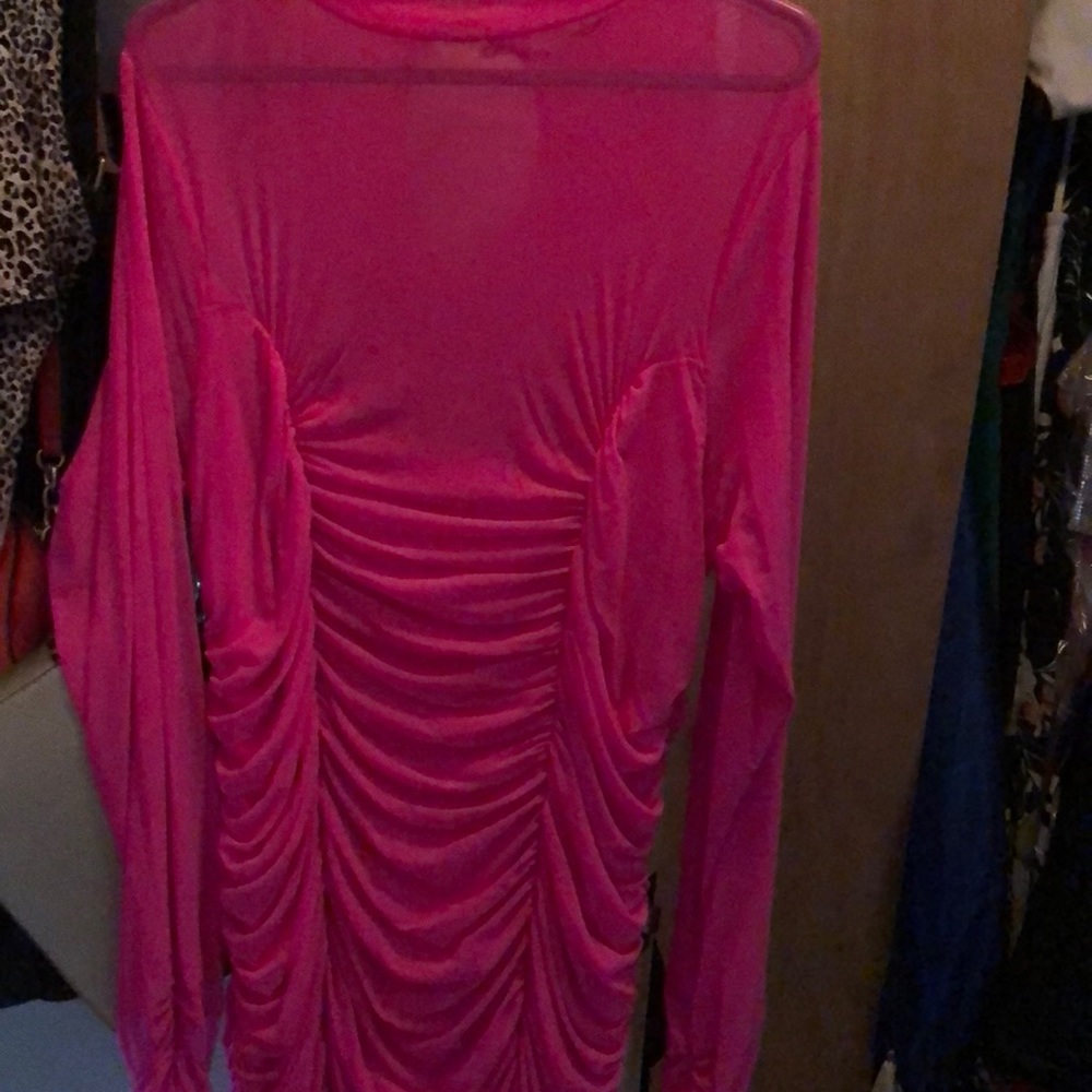 Hot pink midi dress